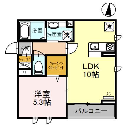 桜DKハイム(1LDK/3階)の間取り写真