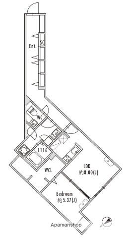 GRANPASEO下北沢(1LDK/1階)の間取り写真
