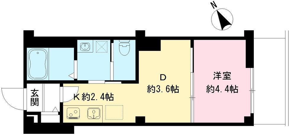 つむぎの杜 西荻みなみ(1DK/2階)の間取り写真