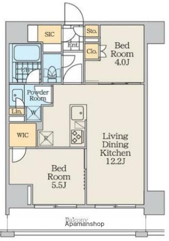 クレストコート中野富士見町(2LDK/4階)の間取り写真