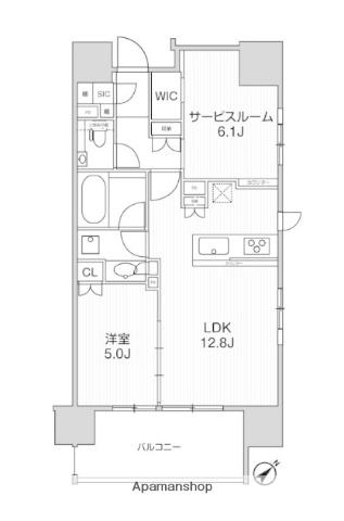 DIMUS 渋谷本町(1SLDK/7階)の間取り写真