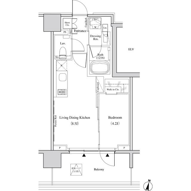 ザ・パークハビオ代々木(1LDK/3階)の間取り写真