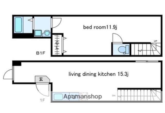 グランデ駒場(1LDK/1階)の間取り写真