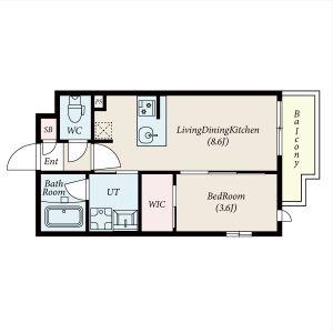 コンポジット新宿柏木(1LDK/3階)の間取り写真