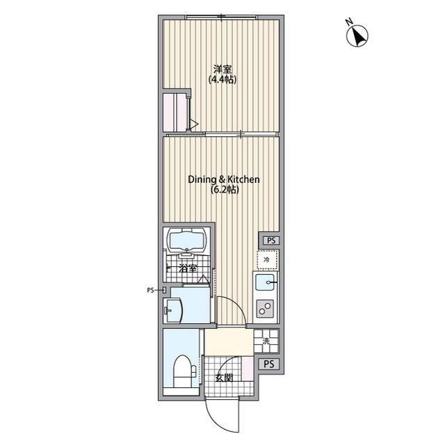 エルファーロ三軒茶屋Ⅵ(1DK/1階)の間取り写真