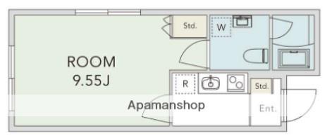 AZ SMART 世田谷(1K/3階)の間取り写真