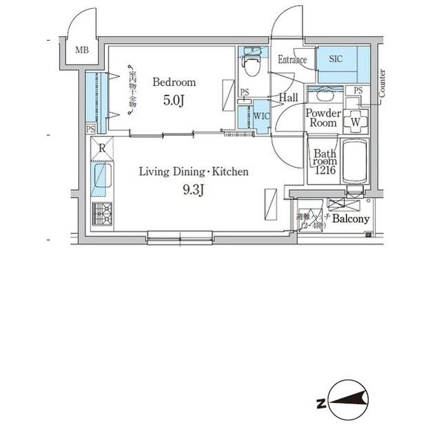 デュオフラッツ千歳船橋(1LDK/4階)の間取り写真