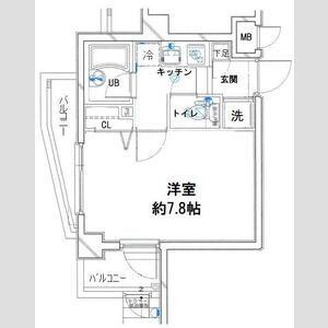 パレステュディオ代々木2神宮の杜(1K/2階)の間取り写真