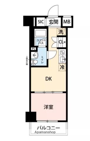 マイナビSTAYアーバンスイート幡ヶ谷(1DK/5階)の間取り写真