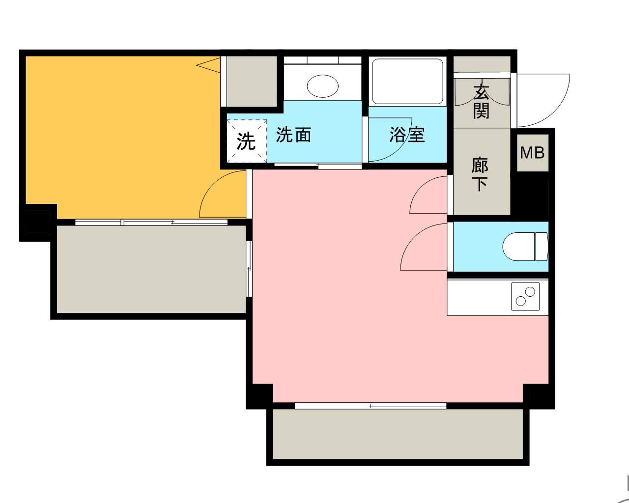 アルス恵比寿メイクス(1DK/6階)の間取り写真
