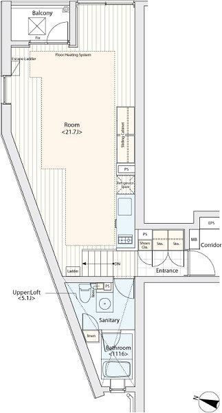 カスタリア渋谷櫻丘(ワンルーム/4階)の間取り写真