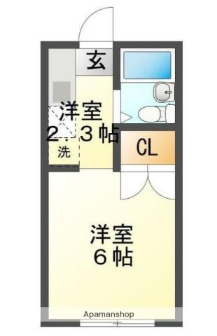 モンシャトー渡辺(1K/1階)の間取り写真