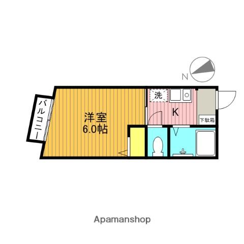 トーホーパレス西久保(1K/1階)の間取り写真