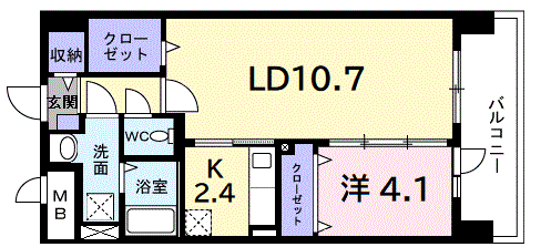 アベニール国立(1LDK/3階)の間取り写真