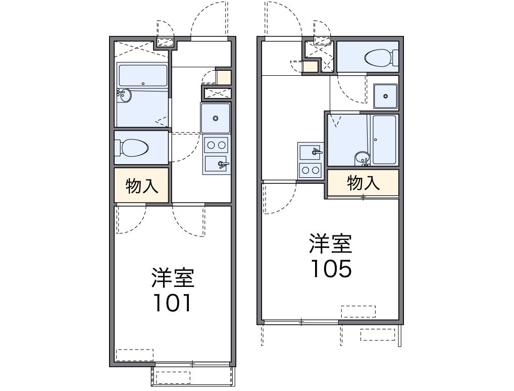 レオパレスSMILE LIFE(1K/1階)の間取り写真