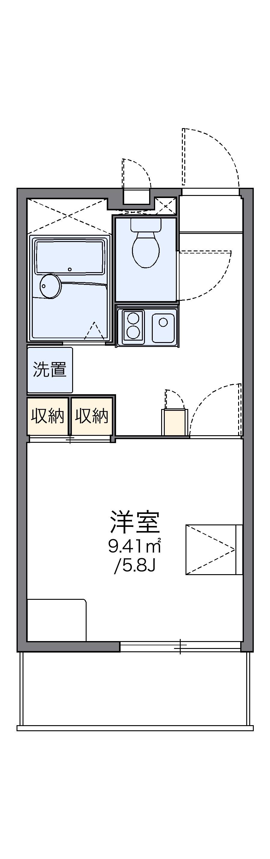 レオパレスメロディーベルイノⅡ(1K/2階)の間取り写真