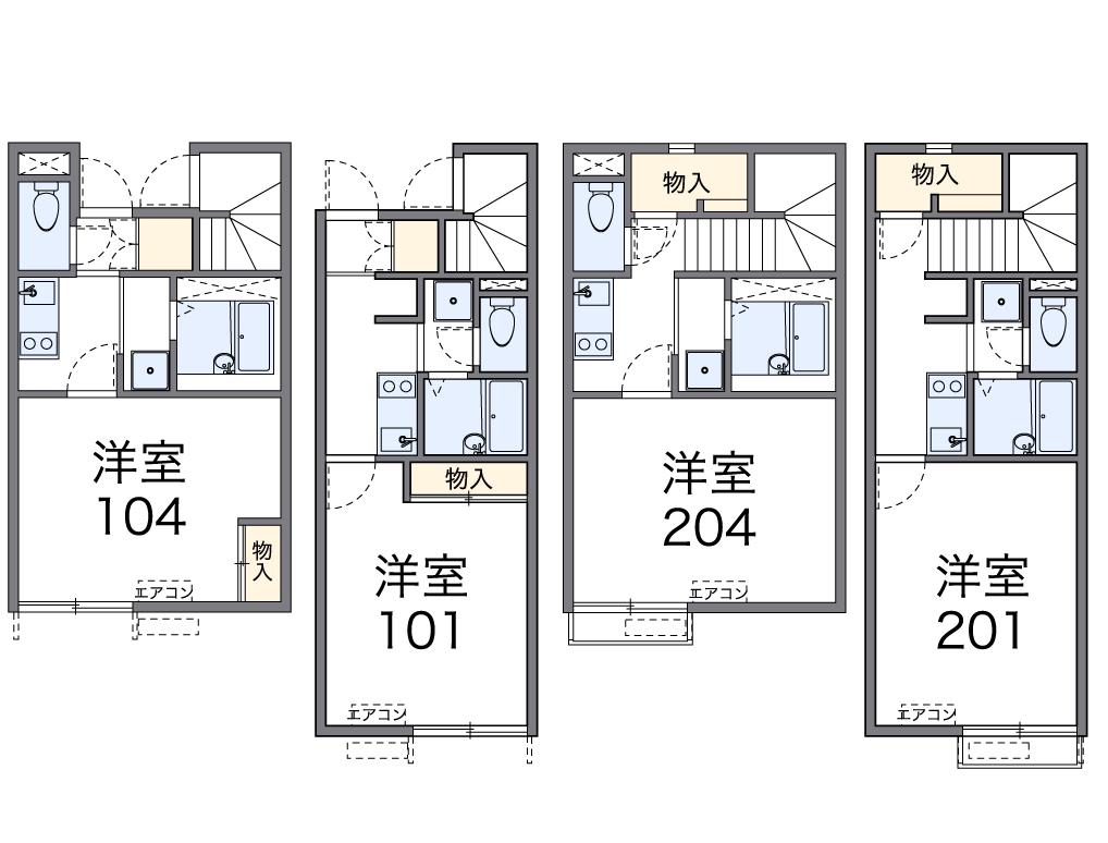 レオネクストカイトネストⅡ(1K/2階)の間取り写真