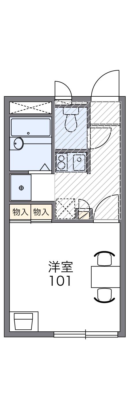 レオパレス学園東町 2階階 間取り