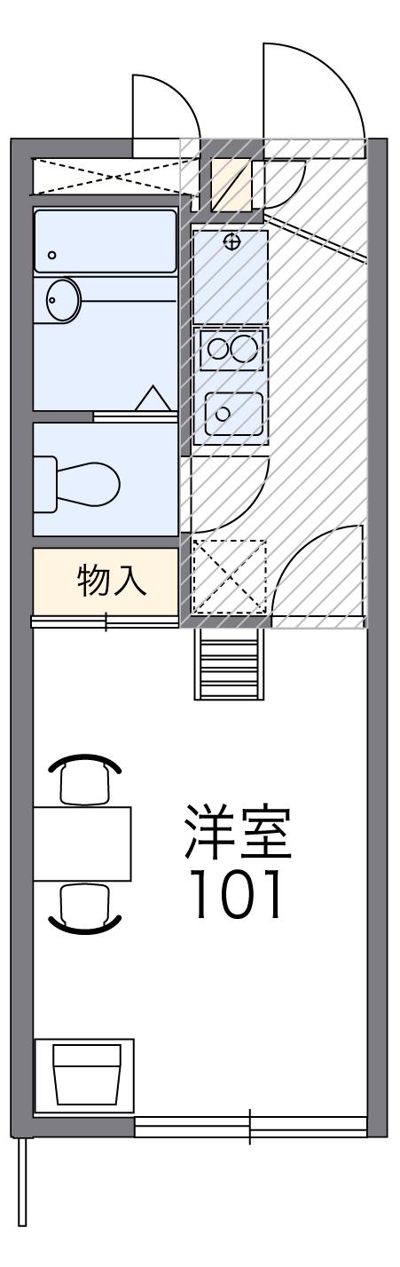 レオパレスさくら(1K/1階)の間取り写真