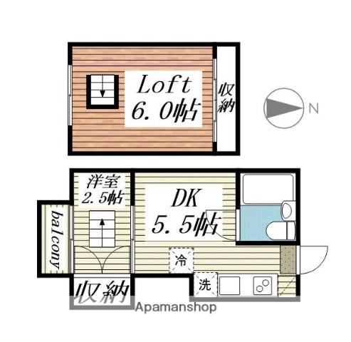 アルペジオ多摩(1DK/2階)の間取り写真