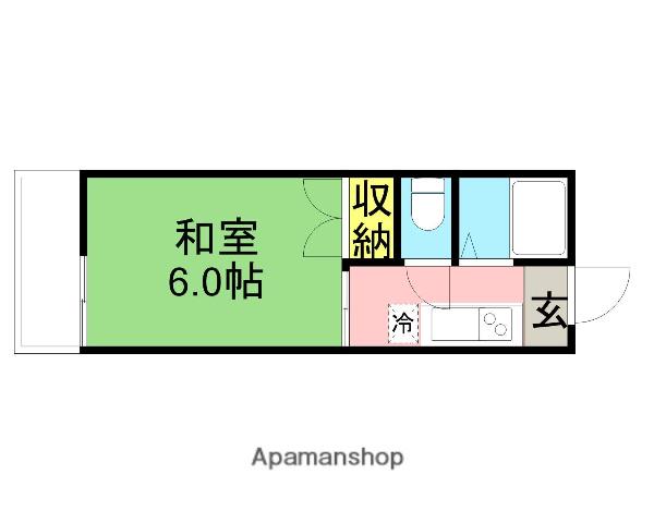 小川荘(1K/2階)の間取り写真