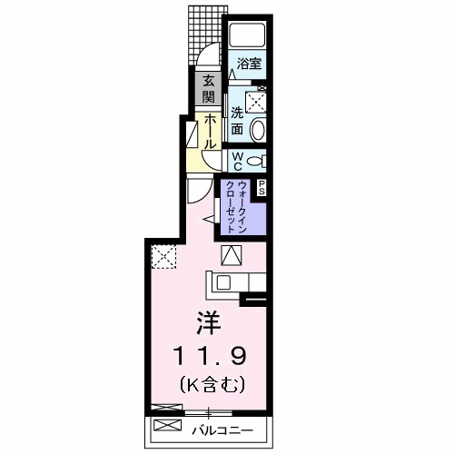 サクラ ヴィレッジA(ワンルーム/1階)の間取り写真