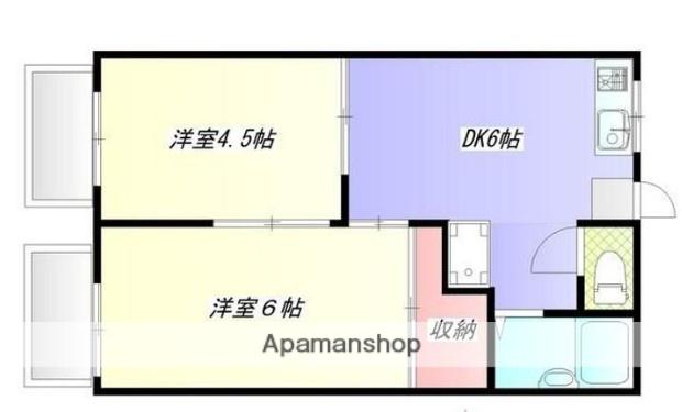 メゾン杉(2DK/2階)の間取り写真