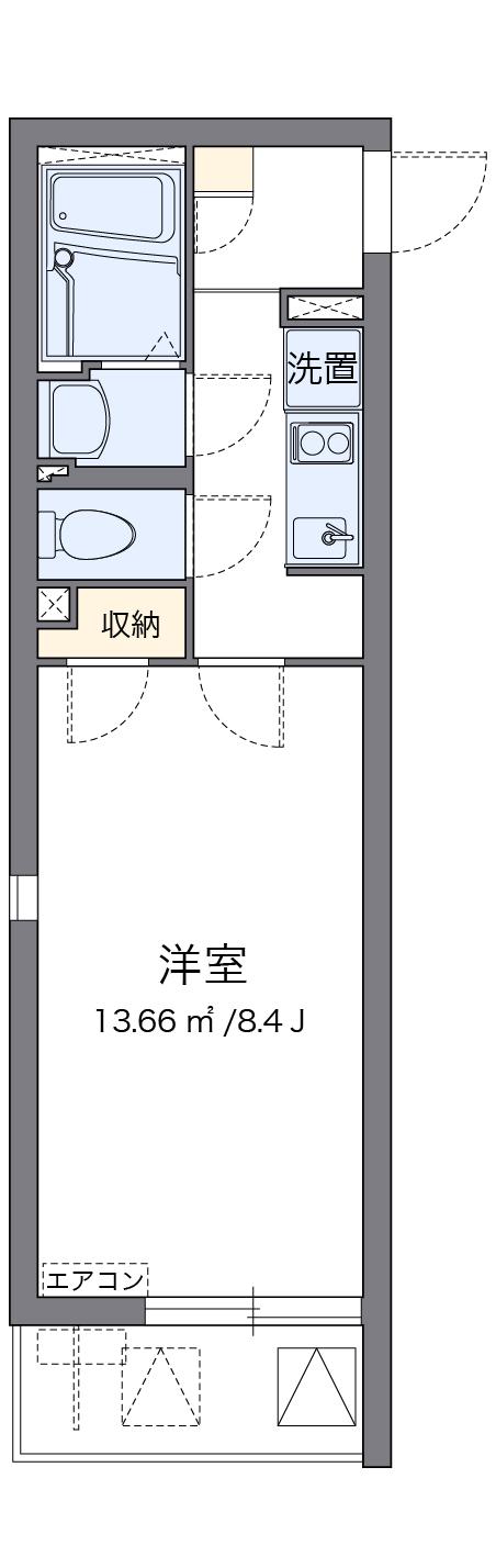 クレイノU&SⅣ(1K/2階)の間取り写真