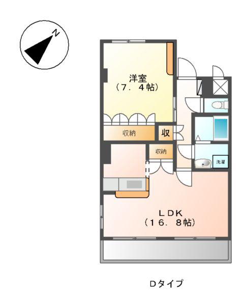 ペアウッド(1LDK/4階)の間取り写真