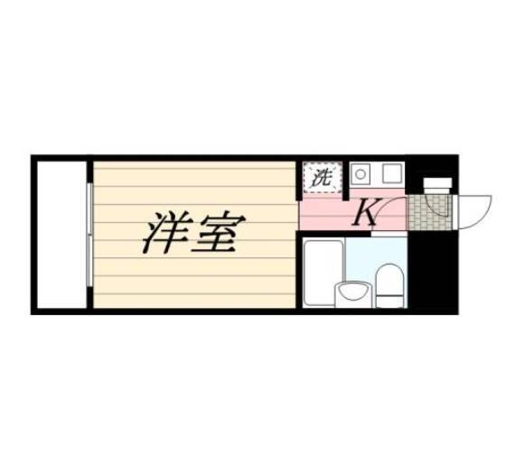 タッシ国立(1K/2階)の間取り写真