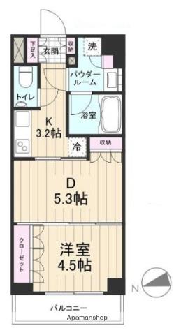 デュオステージ武蔵小金井 4階階 間取り
