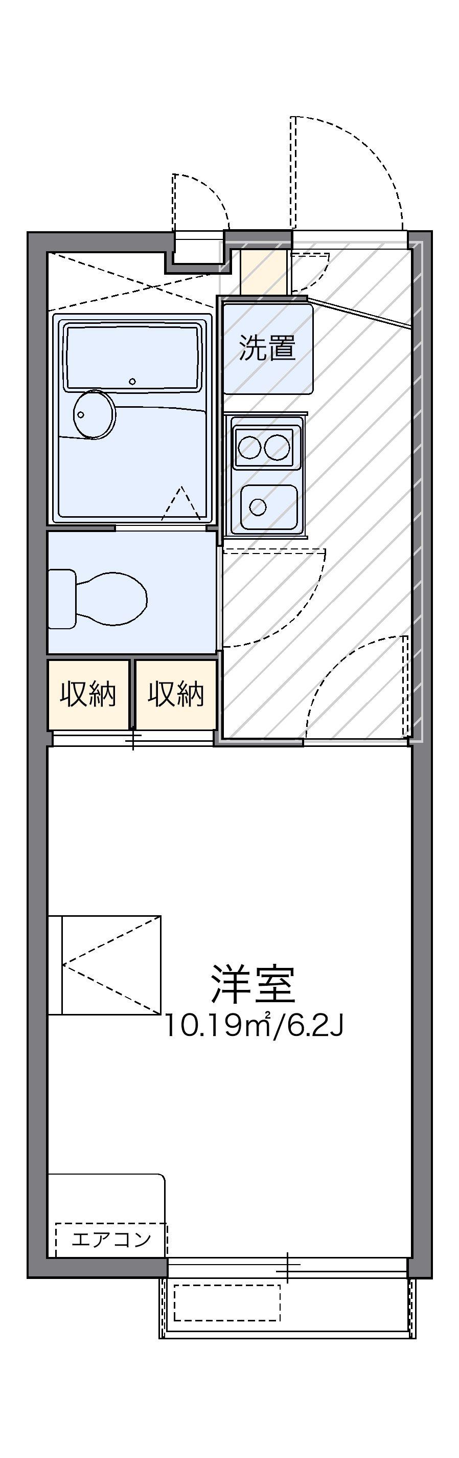 レオパレスTAMAⅡ(1K/2階)の間取り写真