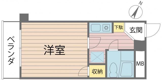 グレース牛浜(1K/2階)の間取り写真
