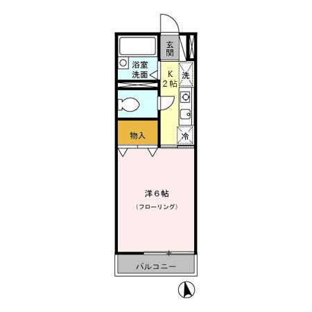 メゾンブランシュ(ワンルーム/2階)の間取り写真