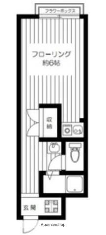 ハイツタナベ NO.1(ワンルーム/1階)の間取り写真