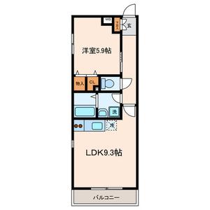アルカサーノⅡ(1LDK/1階)の間取り写真