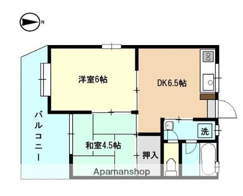 セイセンハイツⅡ(2DK/1階)の間取り写真