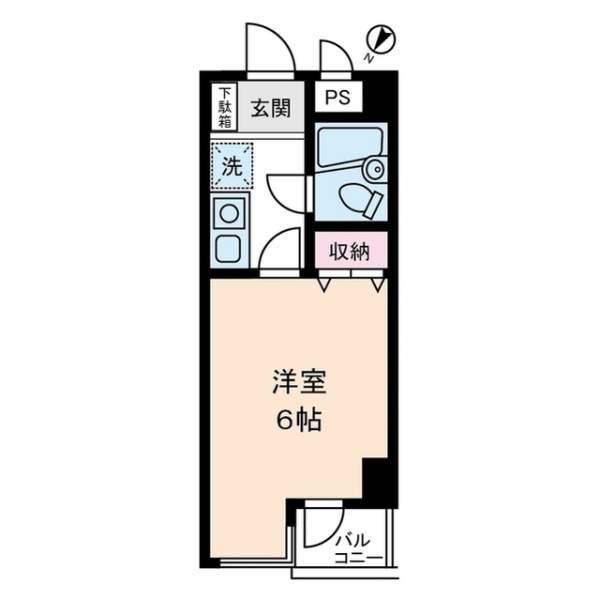 MAC平山城址公園コート(1K/1階)の間取り写真