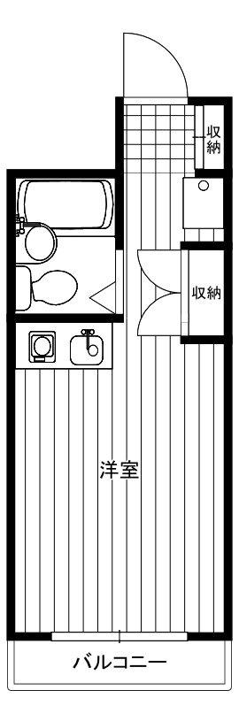 グレースリブ(ワンルーム/3階)の間取り写真