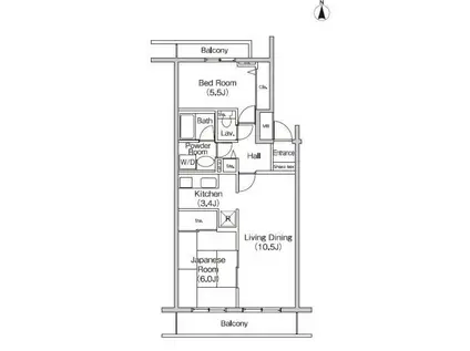 フィール天神町3号館(2LDK/1階)の間取り写真