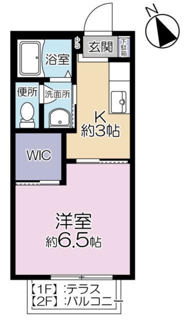 ヴェルドミールB(1K/1階)の間取り写真