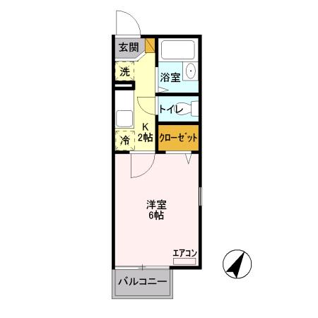 サンコーポ(1K/1階)の間取り写真