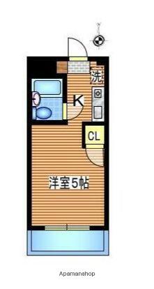 ゴールドパレス(1K/4階)の間取り写真