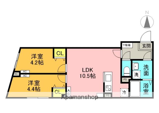 G.T.A. 中野坂上(2LDK/2階)の間取り写真