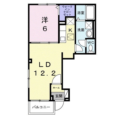 ヒカルサ小平栄町(1LDK/1階)の間取り写真