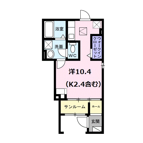 クオーレ国立(ワンルーム/1階)の間取り写真