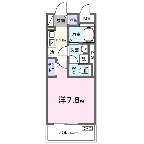 ブルーラグーン(1K/2階)の間取り写真