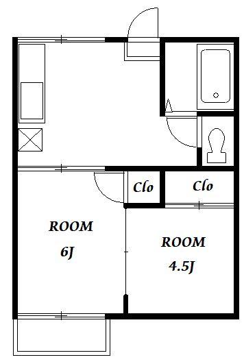 サニーコーポ(2K/1階)の間取り写真