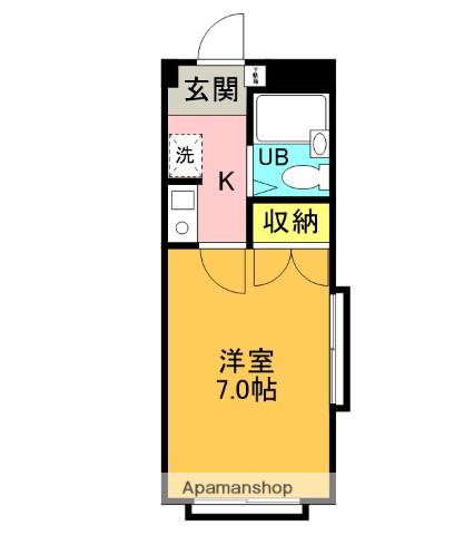 ハイムカトレア田無Ⅱ(1K/2階)の間取り写真