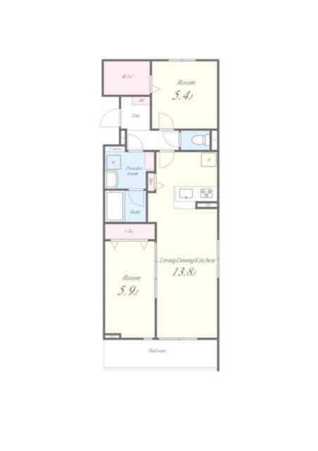 LUCIE TSII(2LDK/2階)の間取り写真